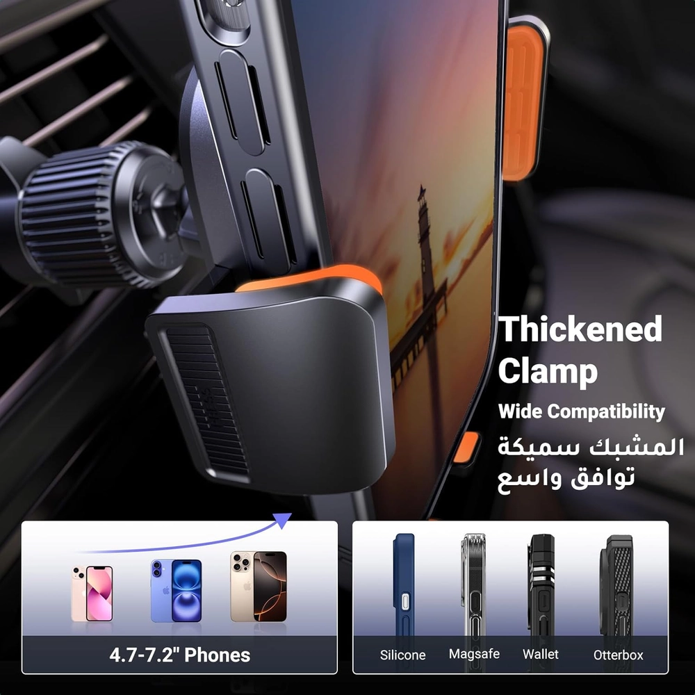 UGREEN Car Phone Holder – Upgraded 4-in-1 Dashboard/Air Vent/Windscreen Mount, One-Button Release, Metal Hook Mobile Holder, Fits iPhone 17/16/15/14, Samsung S25/24/23, 4.7-7.2" Accessories 5 UGREEN Car Phone Holder – Upgraded 4-in-1 Dashboard/Air Vent/Windscreen Mount, One-Button Release, Metal Hook Mobile Holder, Fits iPhone 17/16/15/14, Samsung S25/24/23, 4.7-7.2" Accessories - Image 5