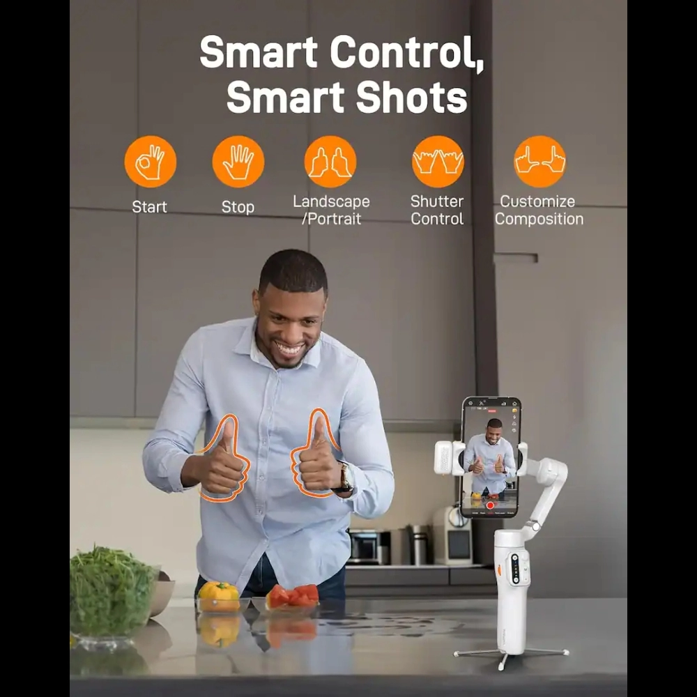 Hohem iSteady V3 White 3-Axis Smartphone Gimbal Stabilizer – Professional Anti-Shake Handheld Gimbal for Smooth Video Shooting 8 Hohem iSteady V3 White 3-Axis Smartphone Gimbal Stabilizer – Professional Anti-Shake Handheld Gimbal for Smooth Video Shooting - Image 8