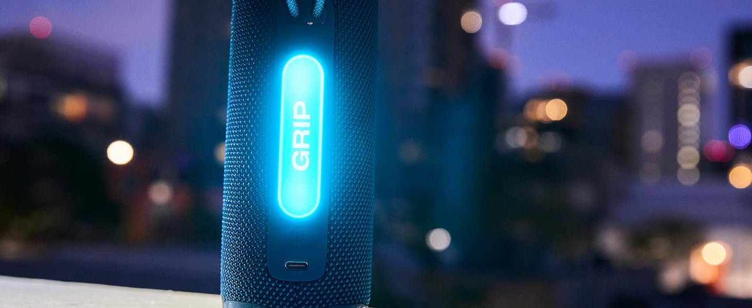 JBL Grip Compact Bluetooth Speaker with Ambient Light, IP68 Waterproof & Drop-Proof Design, Up to 14H Playtime 14 Grip light