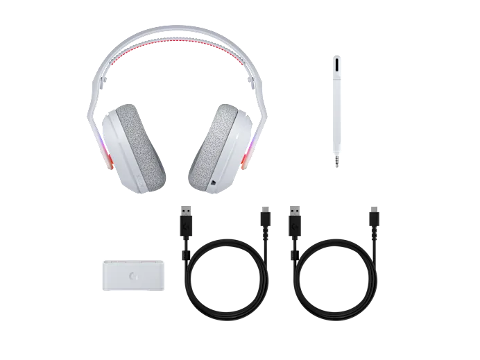 Logitech G Astro A20 X Wireless Gaming Headset – PRO-G 40mm Drivers, 24-bit LIGHTSPEED/BT 5.3, LIGHTSYNC RGB, Multi-Platform PLAYSYNC Audio – White 3 Astro A20 X detail view - Totot.ae