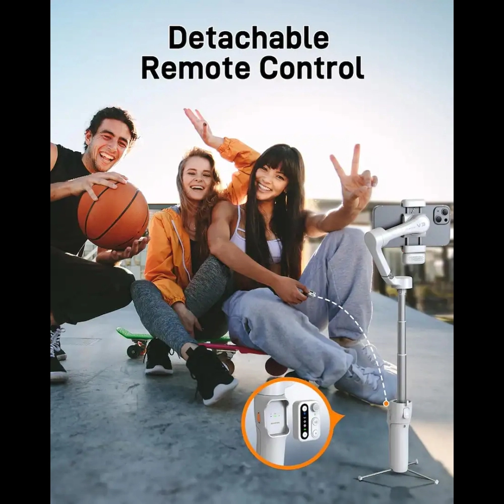 Hohem iSteady V3 White 3-Axis Smartphone Gimbal Stabilizer – Professional Anti-Shake Handheld Gimbal for Smooth Video Shooting 14 Hohem iSteady V3 White 3-Axis Smartphone Gimbal Stabilizer – Professional Anti-Shake Handheld Gimbal for Smooth Video Shooting - Image 14