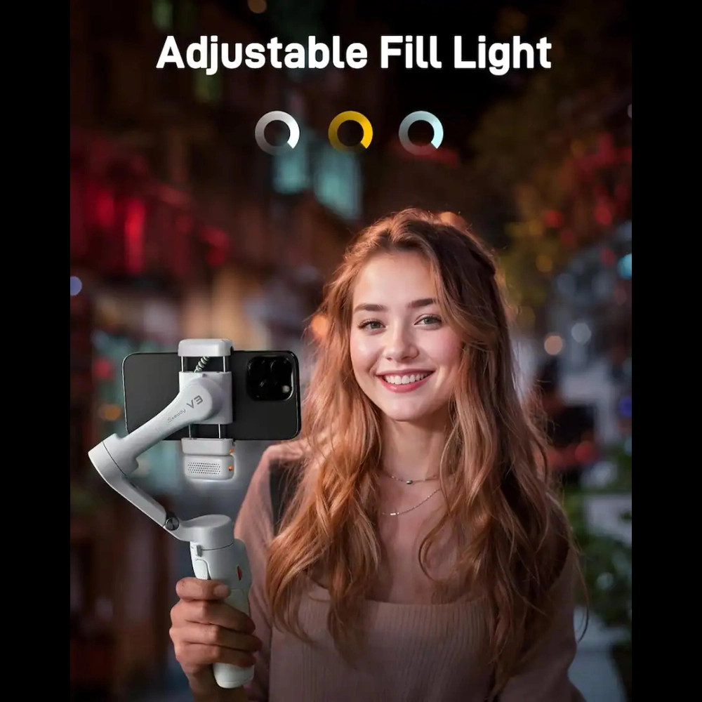 Hohem iSteady V3 White 3-Axis Smartphone Gimbal Stabilizer – Professional Anti-Shake Handheld Gimbal for Smooth Video Shooting 4 Hohem iSteady V3 White 3-Axis Smartphone Gimbal Stabilizer – Professional Anti-Shake Handheld Gimbal for Smooth Video Shooting - Image 4