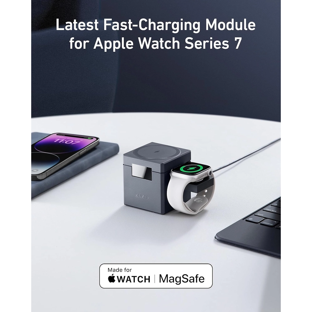 Anker 3-in-1 Cube Compatible with MagSafe – 15W Fast Charging Station for iPhone, Apple Watch & AirPods – Compact Foldable Magnetic Wireless Charger 5 Anker 3-in-1 Cube Compatible with MagSafe – 15W Fast Charging Station for iPhone, Apple Watch & AirPods – Compact Foldable Magnetic Wireless Charger - Image 5