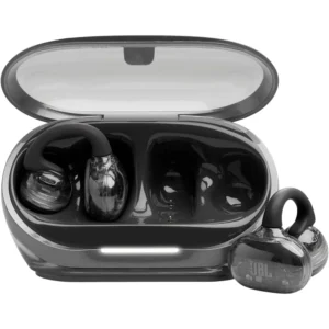 JBL Soundgear Clips - Open-Ear Headphones, SonicArc Design, 32H Playtime, IP54, Ghost Black