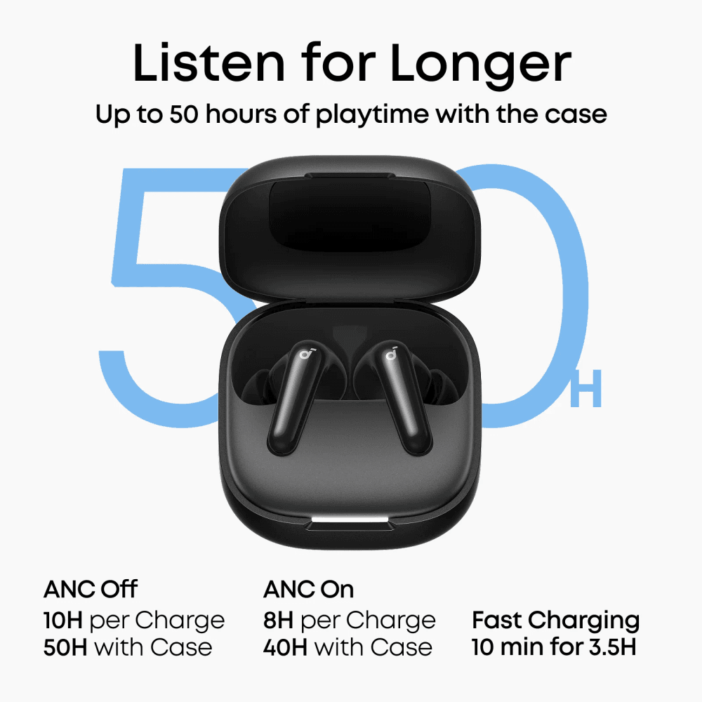 Soundcore R60i NC - Real-Time Adaptive Noise Cancelling Earbuds, Hi-Res Certified Sound with LDAC, Instant AI Translation, Adventurer Black - Image 5