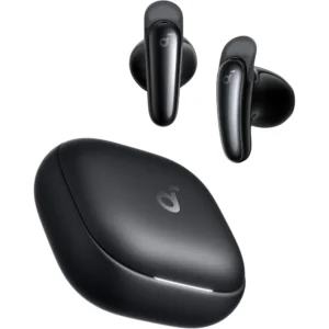 Soundcore Liberty Buds - Semi-in-Ear Wireless Earbuds, Real-Time Adaptive Noise Cancelling, Translation Feature, 30H Playtime, Black