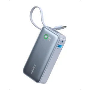 Anker Nano Power Bank - 10,000mAh, Built-in USB-C Cable, 30W Max Output, USB-C&A Ports, iPhone 17/16/15, MacBook, Galaxy -  Ice Lake Blue