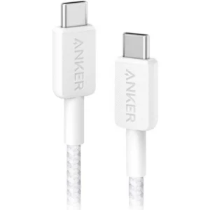 Anker 322 USB-C to USB-C Cable 6FT Braided - White, 100W PD, Fast Charging, Data Sync