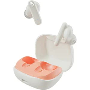 Skullcandy Smokin' Buds Wireless - 20H Battery, 50% Renewable Plastics, Mic, Bluetooth, Bone/Orange Glow