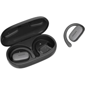 Philips TAT3708BK Open-Ear Sports Headphones - Bluetooth 5.4, IPX4 Sweat-Resistant, 22H Playtime, AI Mic, Black