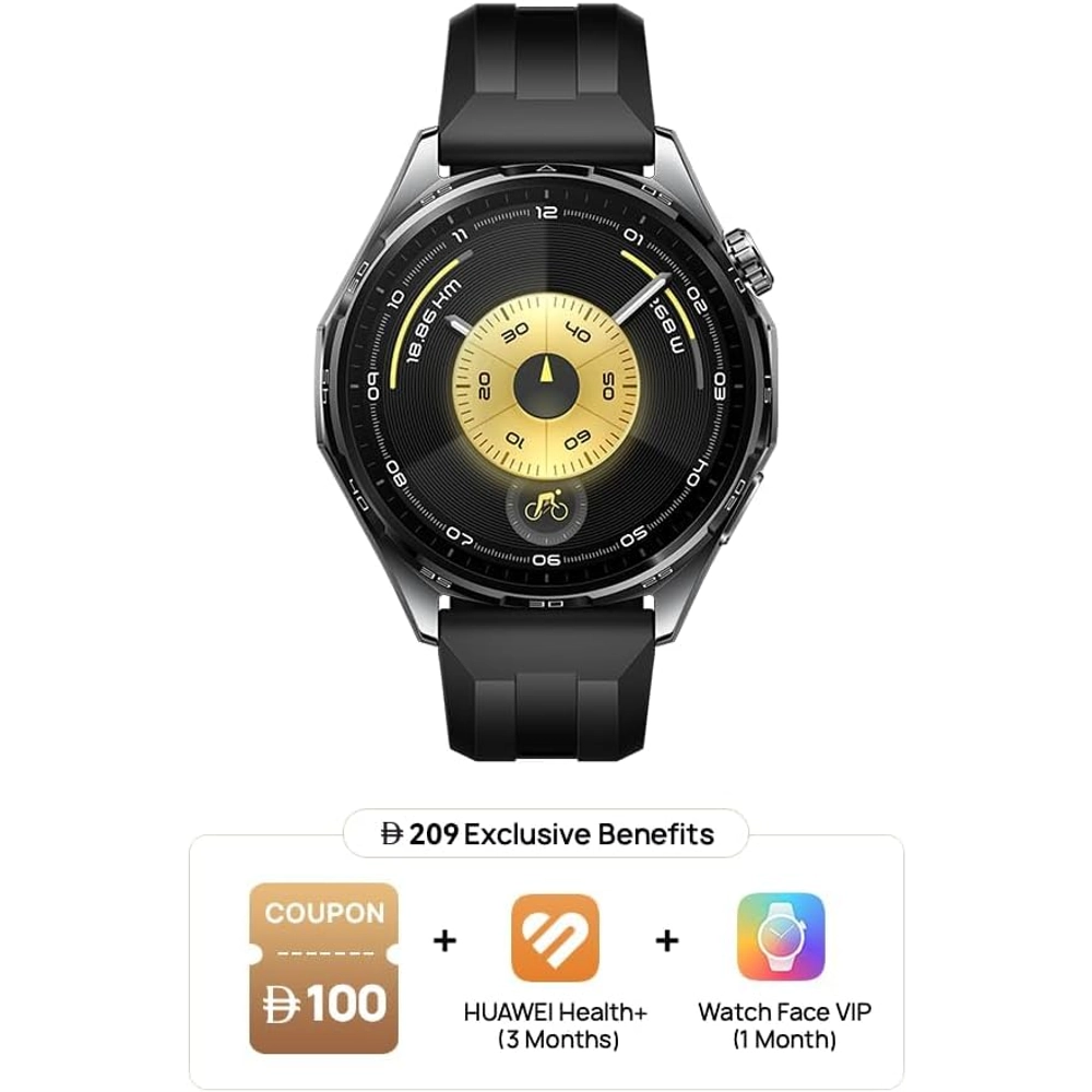 Huawei Watch GT 6 46mm Black Smartwatch AMOLED Display GPS Heart Rate SpO2 Monitoring 2 Huawei Watch GT 6 46mm Black Smartwatch AMOLED Display GPS Heart Rate SpO2 Monitoring - Image 2