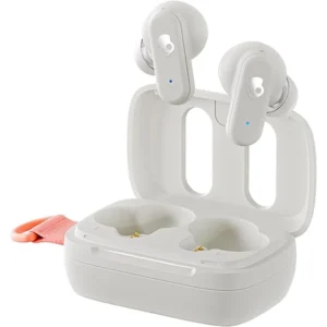 Skullcandy Dime 3 Bone - Wireless Earbuds, Bluetooth, Noise Isolating, 20H Battery, Mic, Integrated Lanyard