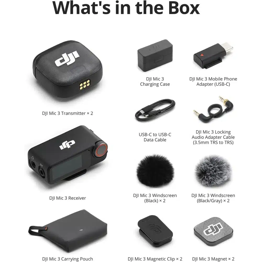 DJI Mic 3 Black - Wireless Microphone System, 2 TX + 1 RX, 28H Battery, Dual-Band Anti-Interference 13 DJI Mic 3 Black - Wireless Microphone System, 2 TX + 1 RX, 28H Battery, Dual-Band Anti-Interference - Image 13