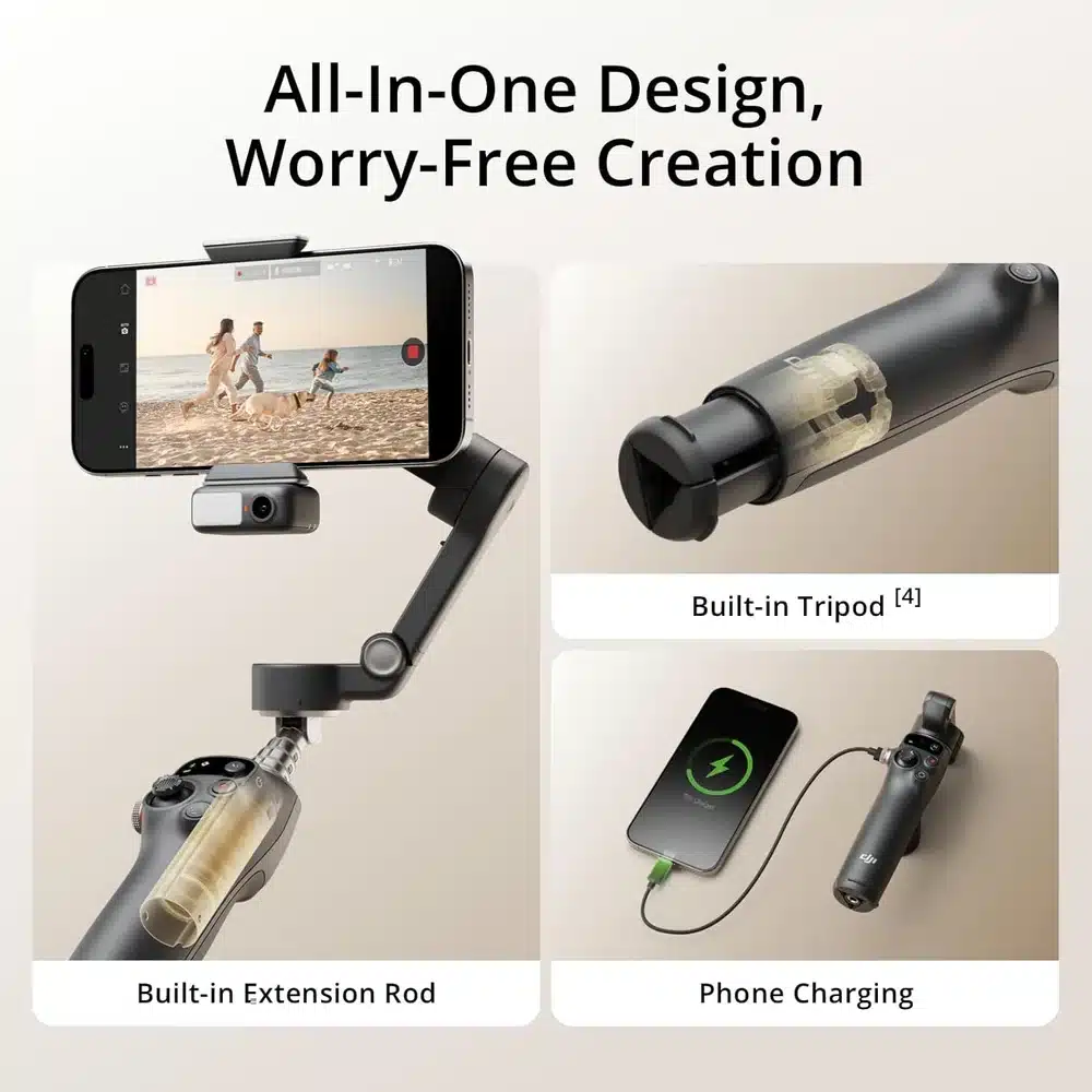 DJI Osmo Mobile 7P Gray - 3-Axis Phone Gimbal, Extension Rod, ActiveTrack 7.0, 10H Battery 5 DJI Osmo Mobile 7P product gallery image - Totot.ae