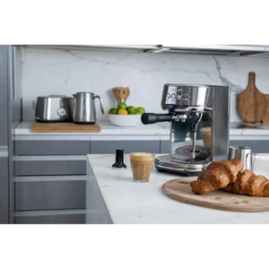 Breville Bambino Plus Espresso Machine BES500BSS – Brushed Stainless Steel, 64oz Tank, Auto Milk Frothing, 3-Second Heat-Up