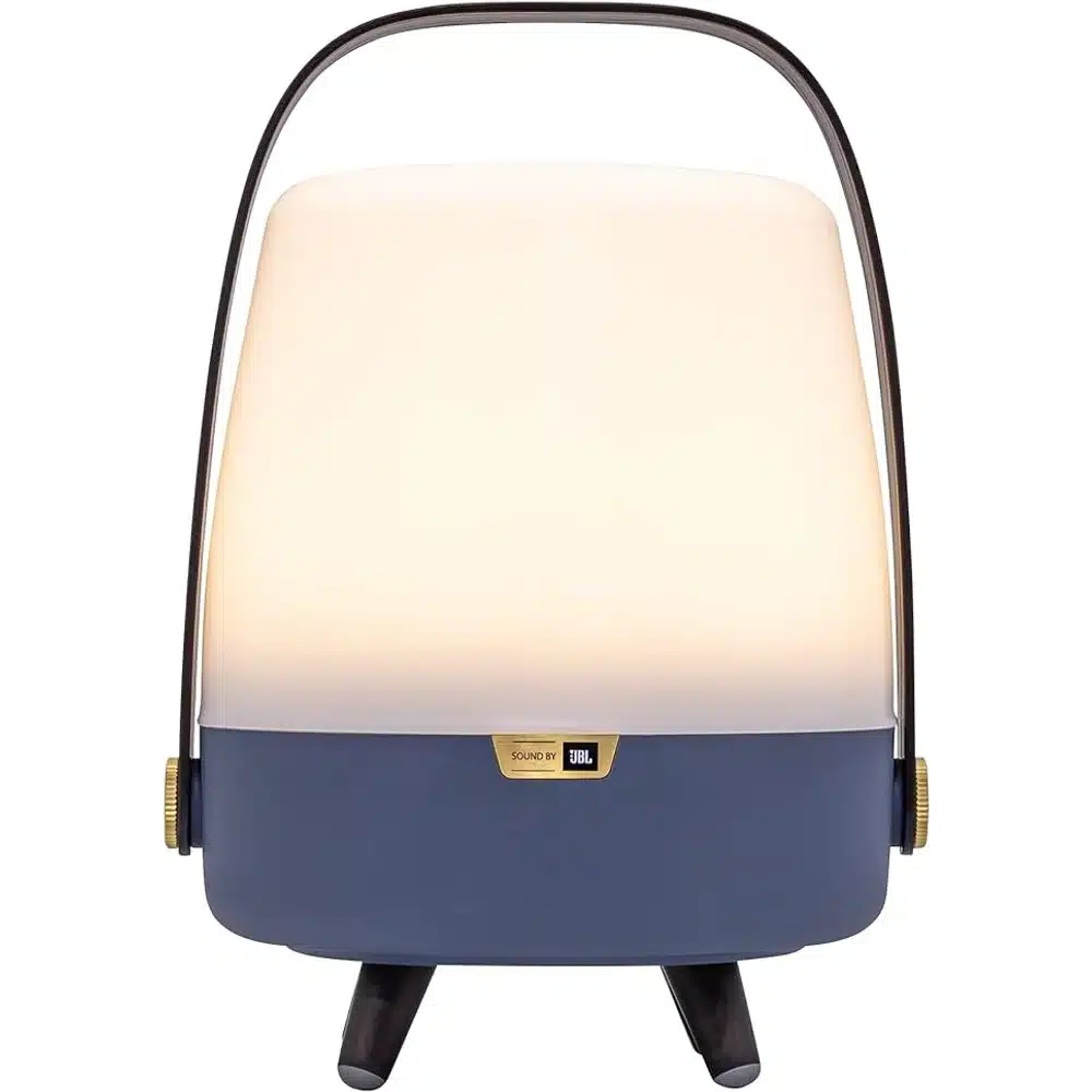 Kooduu Lite-up Play Mini Ocean Blue Portable Bluetooth Speaker Lamp with Sound by JBL, 8W Audio, Wooden Handle and 11-Hour Battery 6 Kooduu Lite-up Play Mini portable speaker lamp in ocean blue with wooden handle