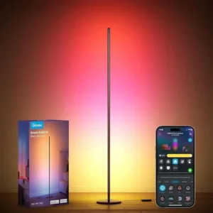 Govee RGBIC Smart Floor Lamp - 1000 Lumens, 16M Colors, Music Sync, Alexa Compatible, WiFi+BLE, Black