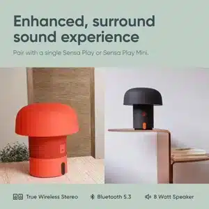Sensa Play Mini JBL Anthracite Portable Bluetooth Speaker Lamp with LED Light 360° Sound