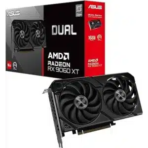ASUS Dual Radeon RX 9060 XT 16GB - PCIe 5.0, HDMI 2.1b, DP 2.1a, 2.5-Slot, Axial-tech Fans, 0dB Tech, Gaming GPU