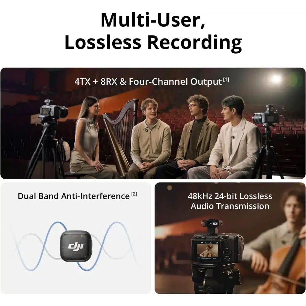 DJI Mic 3 Black - Wireless Microphone System, 2 TX + 1 RX, 28H Battery, Dual-Band Anti-Interference 9 DJI Mic 3 Black - Wireless Microphone System, 2 TX + 1 RX, 28H Battery, Dual-Band Anti-Interference - Image 9