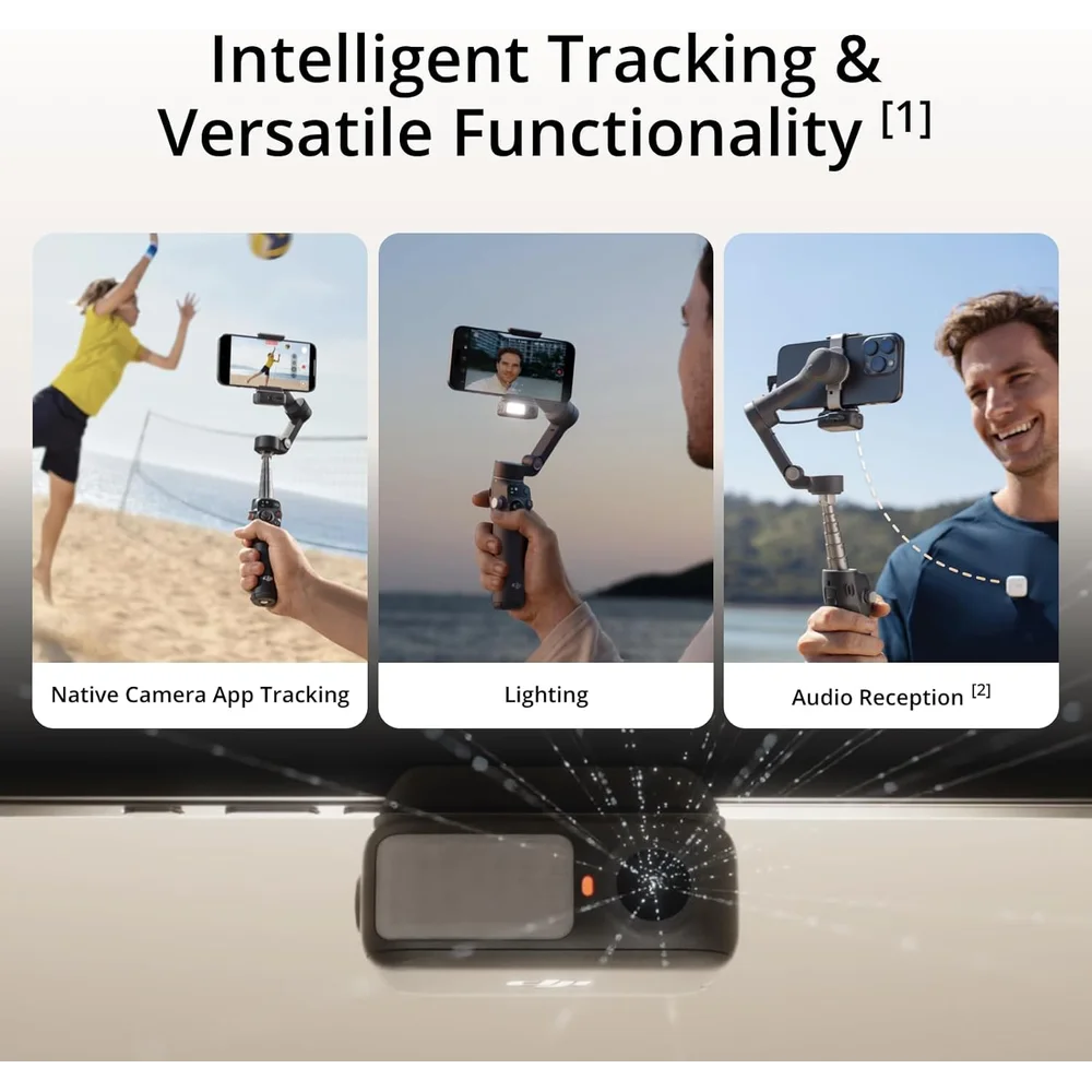 DJI Osmo Mobile 7P Gray - 3-Axis Phone Gimbal, Extension Rod, ActiveTrack 7.0, 10H Battery 3 DJI Osmo Mobile 7P detail view - Totot.ae