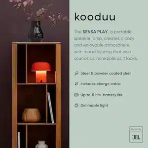 Sensa Play Mini JBL Orange Portable Bluetooth Speaker Lamp with LED Light 360° Sound
