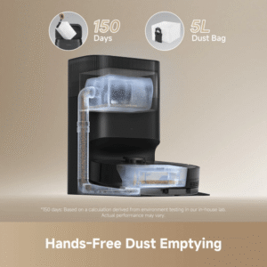 DREAME D20 Plus Black Robot Vacuum Mop – 13,000Pa Suction, Self-Emptying, LDS Mapping