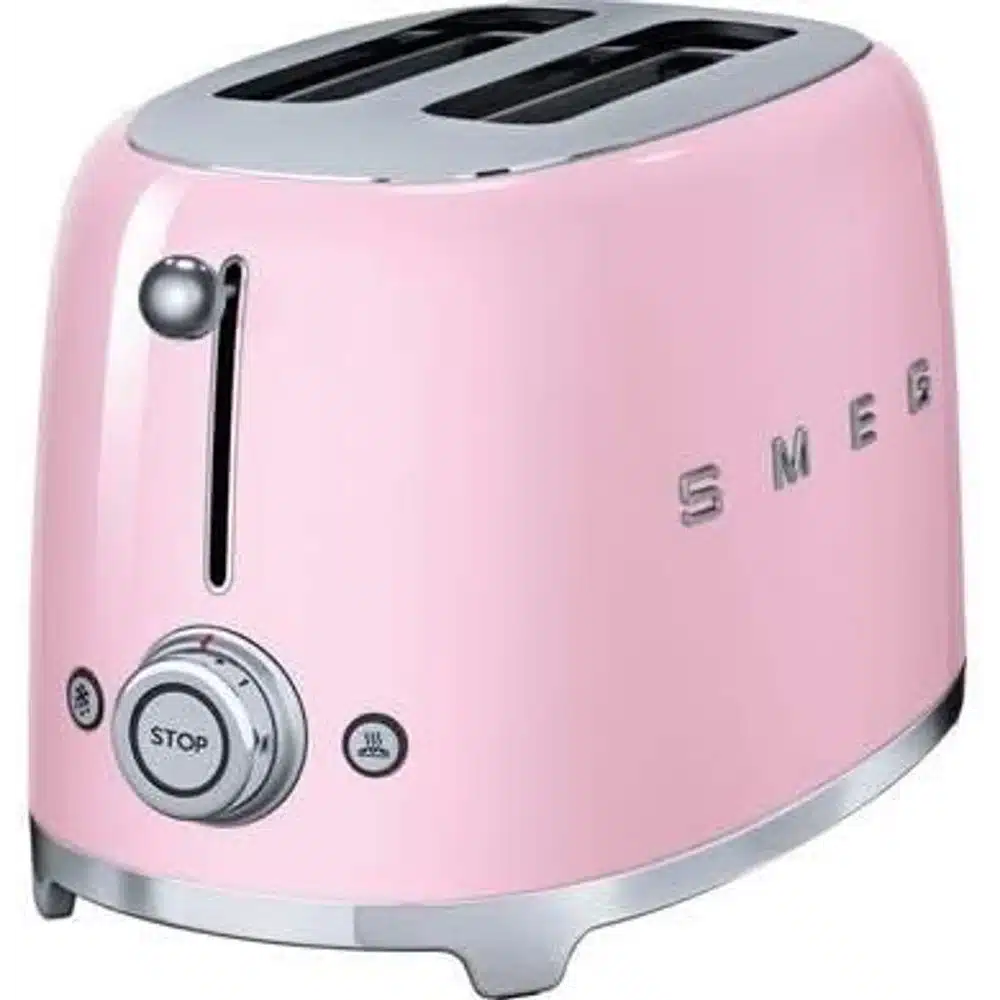 SMEG 3 Slice Toaster Matte Pink Retro Stainless Steel Wide Slots Premium Kitchen Toaster 2 SMEG 3 Slice Toaster Matte Pink Retro Stainless Steel Wide Slots Premium Kitchen Toaster - Image 2