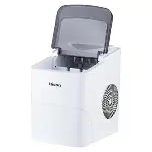 REBENUO Hicon HZB-16AL Smart Ice Maker – 2L Tank, Adjustable Cube Size, Fast & Quiet, Full Sensor, 105W, White