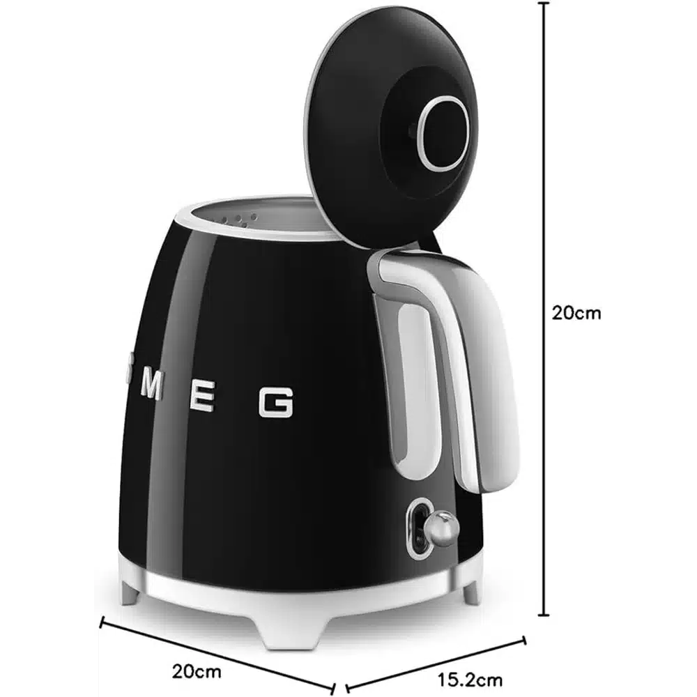 SMEG Mini Kettle Black 1L Retro Stainless Steel Electric Tea Coffee Kettle 7 SMEG Mini Kettle Black 1L Retro Stainless Steel Electric Tea Coffee Kettle - Image 7