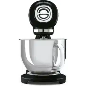 Smeg Stand Mixer Black 50 s Style Retro Kitchen Mixer with Stainless Steel Bowl