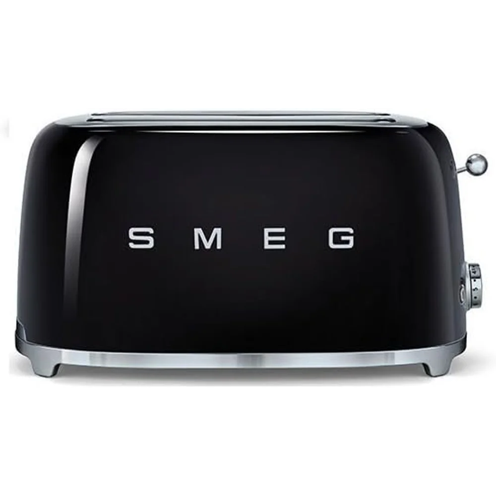 SMEG 3 Slice Toaster Matte Black Retro Stainless Steel Wide Slots TSF01BLMUK 1 SMEG 3 Slice Toaster