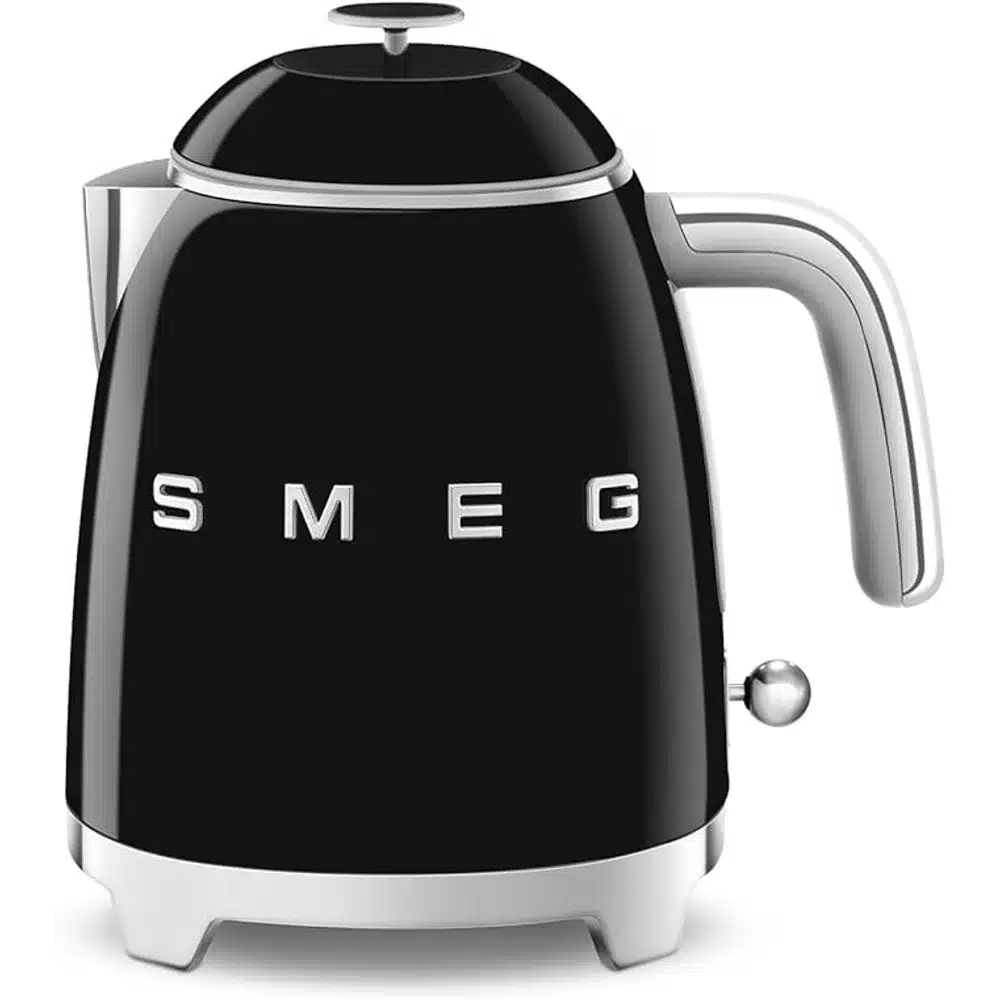 SMEG Mini Kettle Black 1L Retro Stainless Steel Electric Tea Coffee Kettle 1 SMEG Mini Kettle Black