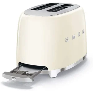 Smeg TSF01CREU 2 Slice Toaster 50’s Retro Style Gloss Cream 6 Browning Levels