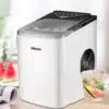 REBENUO Hicon HZB-16AL Smart Ice Maker - 2L Tank, Adjustable Cube Size, Fast & Quiet, Full Sensor, 105W, White