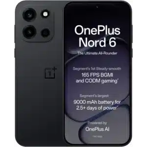 OnePlus Nord 6 Pitch Black - 12GB+256GB, Snapdragon 8s Gen 4, 165FPS Gaming, 9000mAh