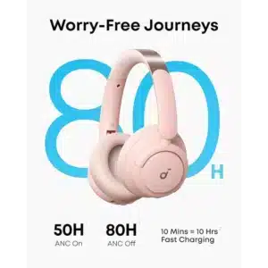Anker Soundcore Life Q30 Wireless Noise Cancelling Over Ear Headphones Pink Hybrid ANC Bluetooth 5.0 40–60H Battery