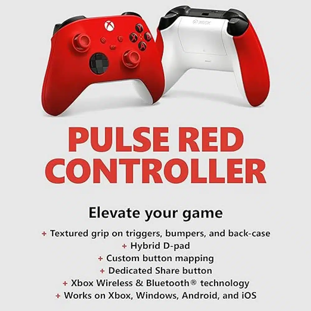 Xbox Wireless Controller Pulse Red for Xbox Series X|S Xbox One Windows PC Red Wireless Gaming Controller 4 Xbox Wireless Controller Pulse Red for Xbox Series X|S Xbox One Windows PC Red Wireless Gaming Controller - Image 4