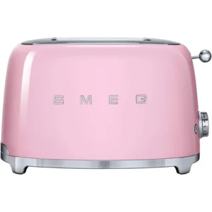 SMEG 3 Slice Toaster Matte Pink Retro Stainless Steel Wide Slots Premium Kitchen Toaster