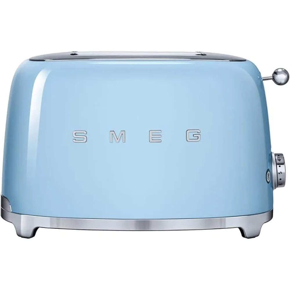 SMEG 3 Slice Toaster Matte Blue Retro Stainless Steel Wide Slots Premium Kitchen Toaster 1 SMEG 3 Slice Toaster