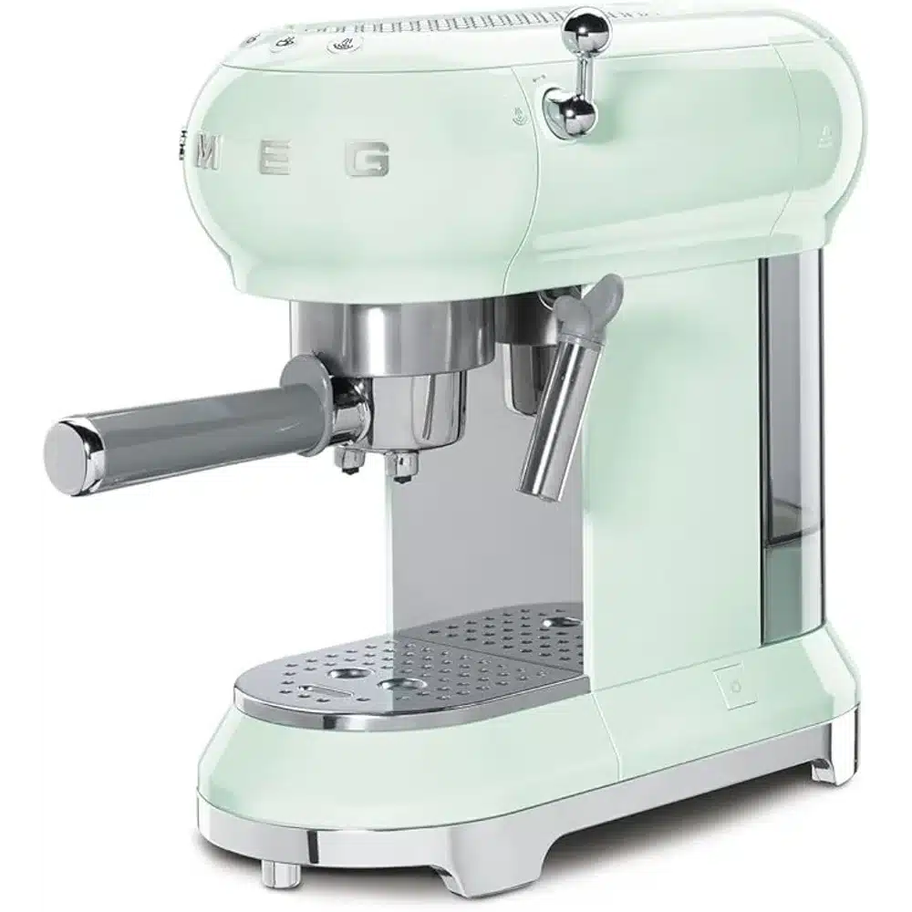 Smeg Retro Espresso Coffee Machine Pastel Green 15 Bar Pump with Steam Wand Compact Home Barista Maker 4 Smeg Retro Espresso Coffee Machine Pastel Green 15 Bar Pump with Steam Wand Compact Home Barista Maker - Image 4