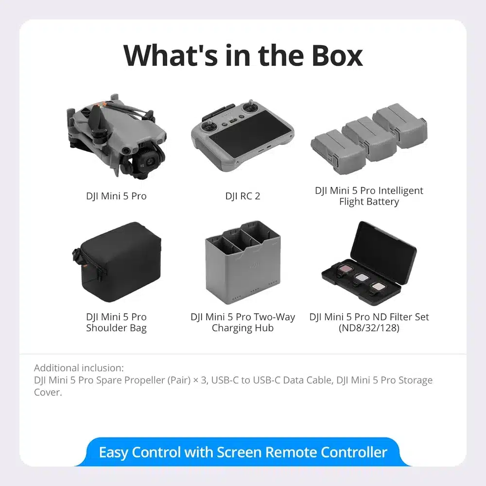 DJI Mini 5 Pro Fly More Combo RC2 - 1-Inch CMOS, 4K/60fps, Omnidirectional Sensing 4 DJI Mini 5 Pro Fly More Combo RC2 - 1-Inch CMOS, 4K/60fps, Omnidirectional Sensing - Image 4