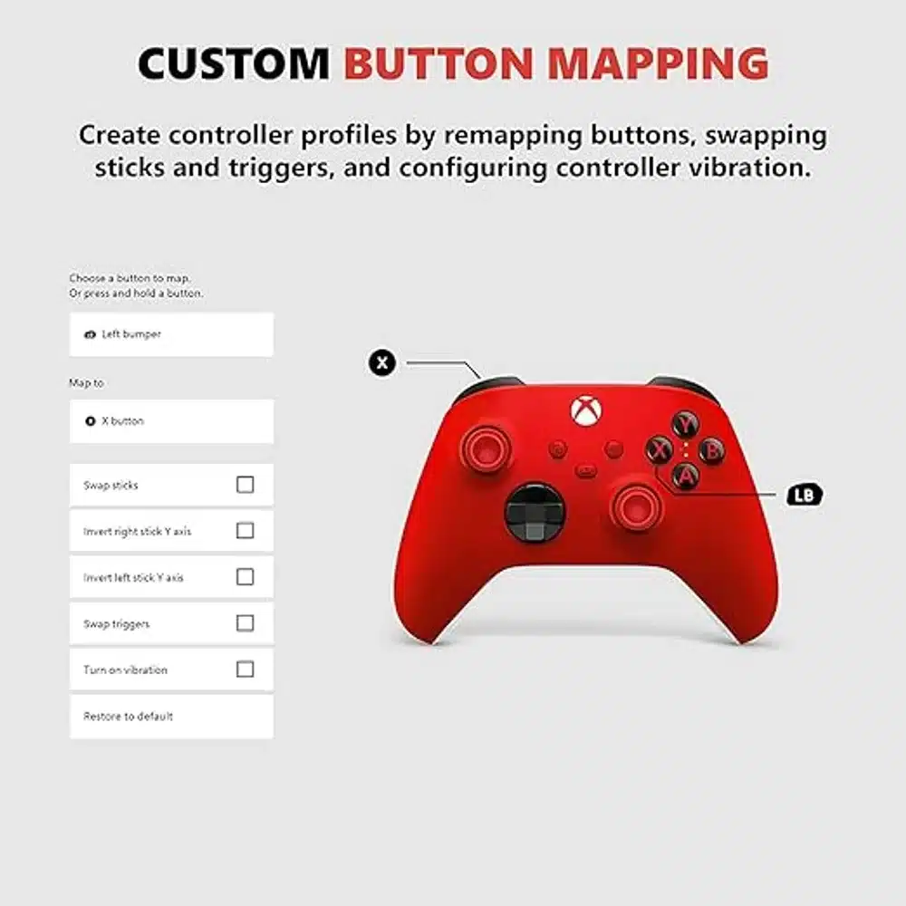 Xbox Wireless Controller Pulse Red for Xbox Series X|S Xbox One Windows PC Red Wireless Gaming Controller 5 Xbox Wireless Controller Pulse Red for Xbox Series X|S Xbox One Windows PC Red Wireless Gaming Controller - Image 5