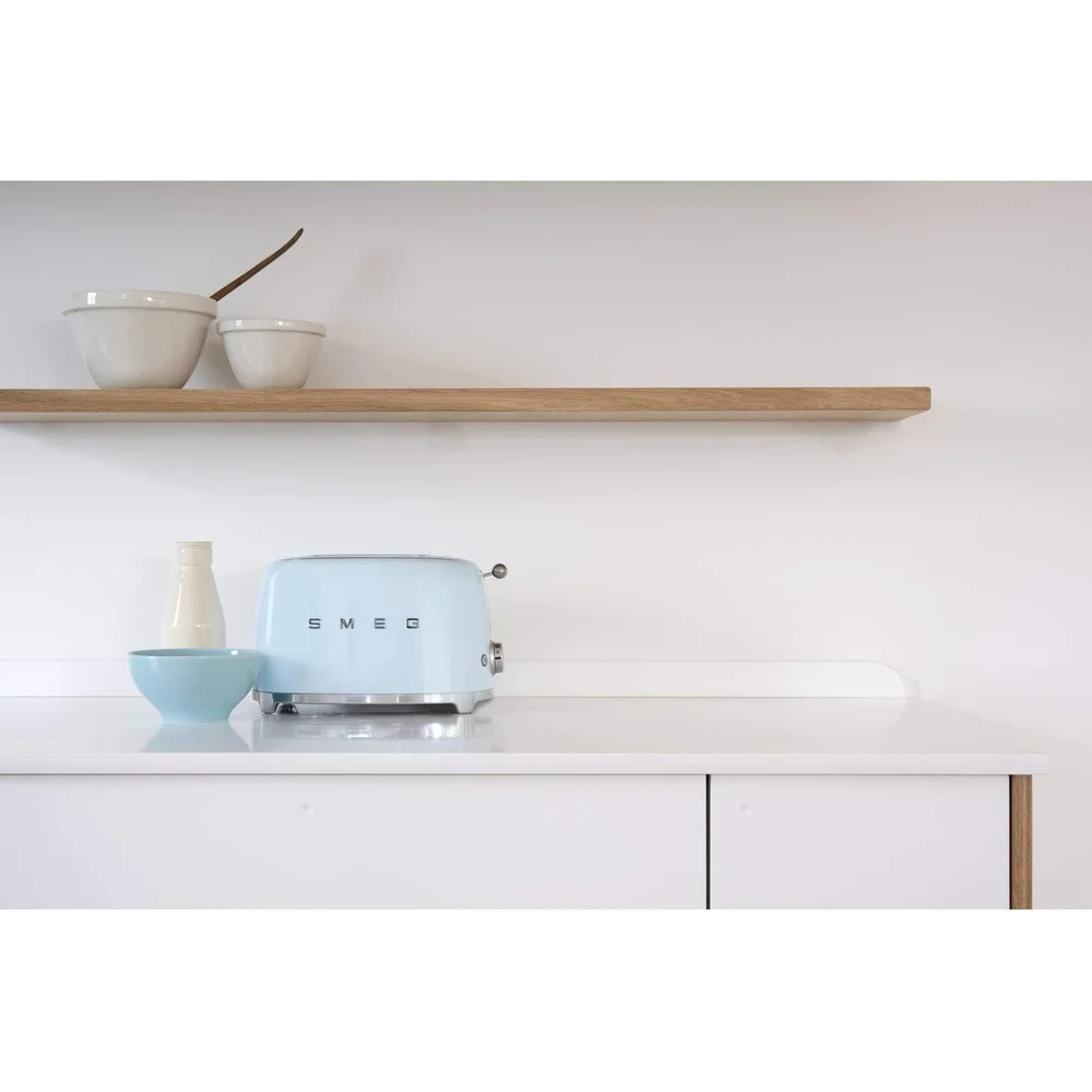 SMEG 3 Slice Toaster Matte Blue Retro Stainless Steel Wide Slots Premium Kitchen Toaster 2 SMEG 3 Slice Toaster Matte Blue Retro Stainless Steel Wide Slots Premium Kitchen Toaster - Image 2
