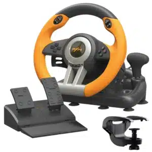PXN V3 PRO Racing Wheel Orange - 180° USB Steering Wheel with Pedals, Xbox/PS4/Switch/PC