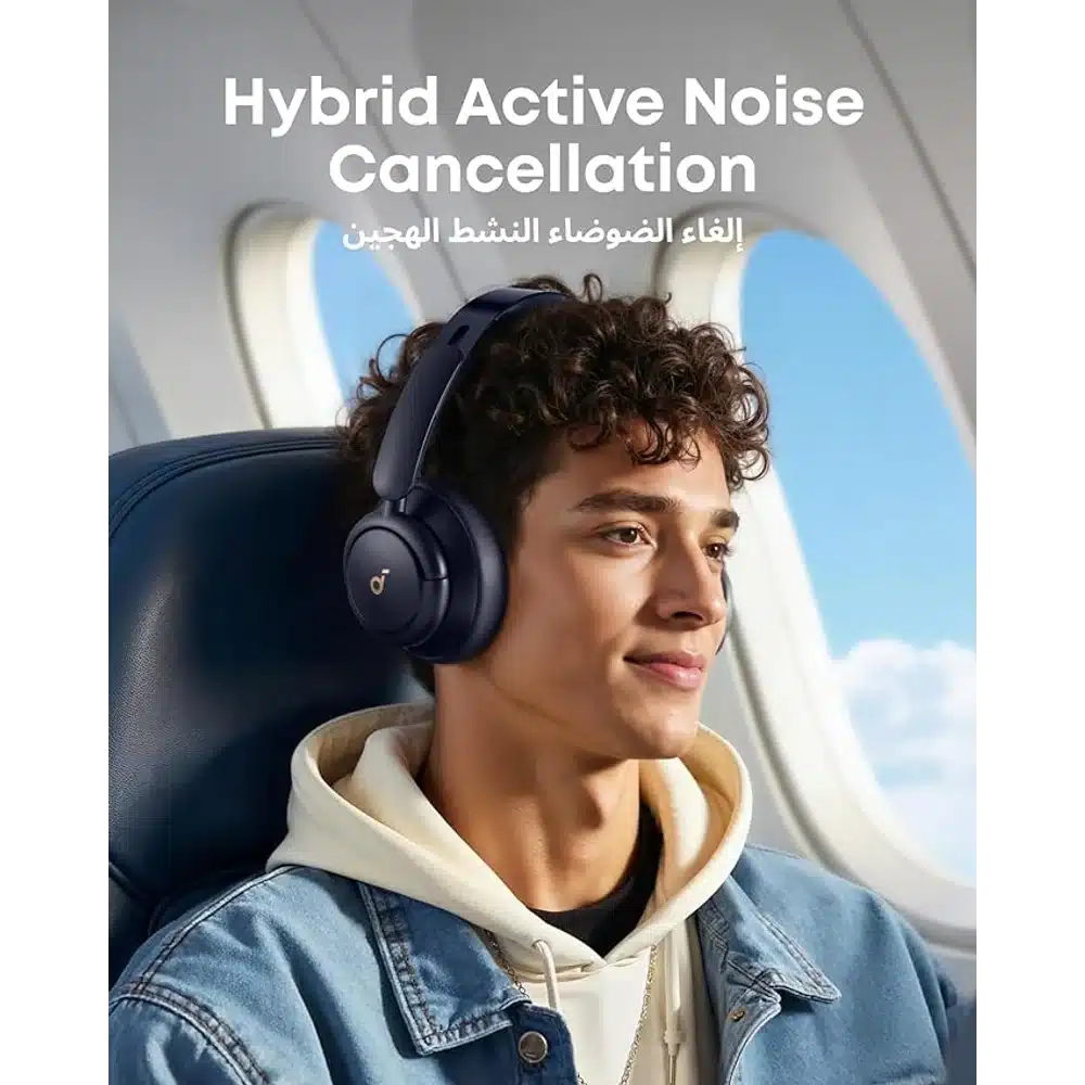 Anker Soundcore Life Q30 Wireless Noise Cancelling Over Ear Headphones Blue Hybrid ANC Bluetooth 5.0 40–60H Battery 6 Anker Soundcore Life Q30 Wireless Noise Cancelling Over Ear Headphones Blue Hybrid ANC Bluetooth 5.0 40–60H Battery - Image 6