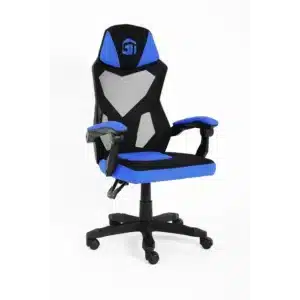 GamerTek Ignite Gaming Chair Blue – Ergonomic Mesh & Fabric, Adjustable Height, 120KG