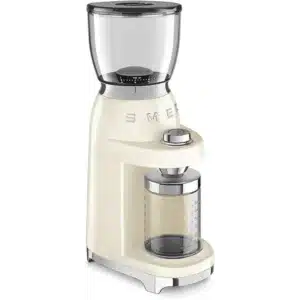 Smeg Coffee Grinder Cream Retro Style Electric Burr Grinder for Espresso and Filter Coffee Adjustable Grind Settings