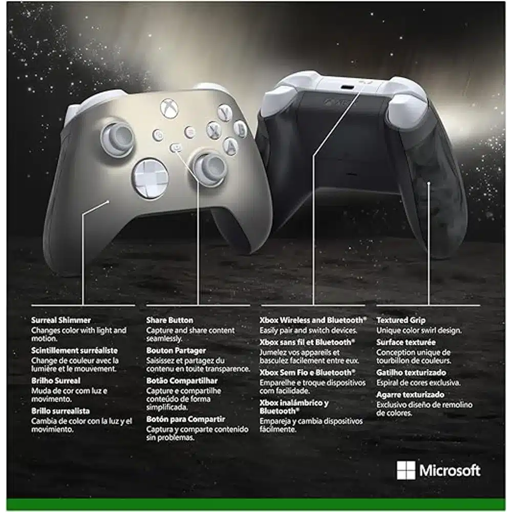 Xbox Wireless Controller Lunar Shift Special Edition for Xbox Series X|S Xbox One Windows PC Silver Color Shift Wireless Gaming Controller 6 Xbox Wireless Controller Lunar Shift Special Edition for Xbox Series X|S Xbox One Windows PC Silver Color Shift Wireless Gaming Controller - Image 6