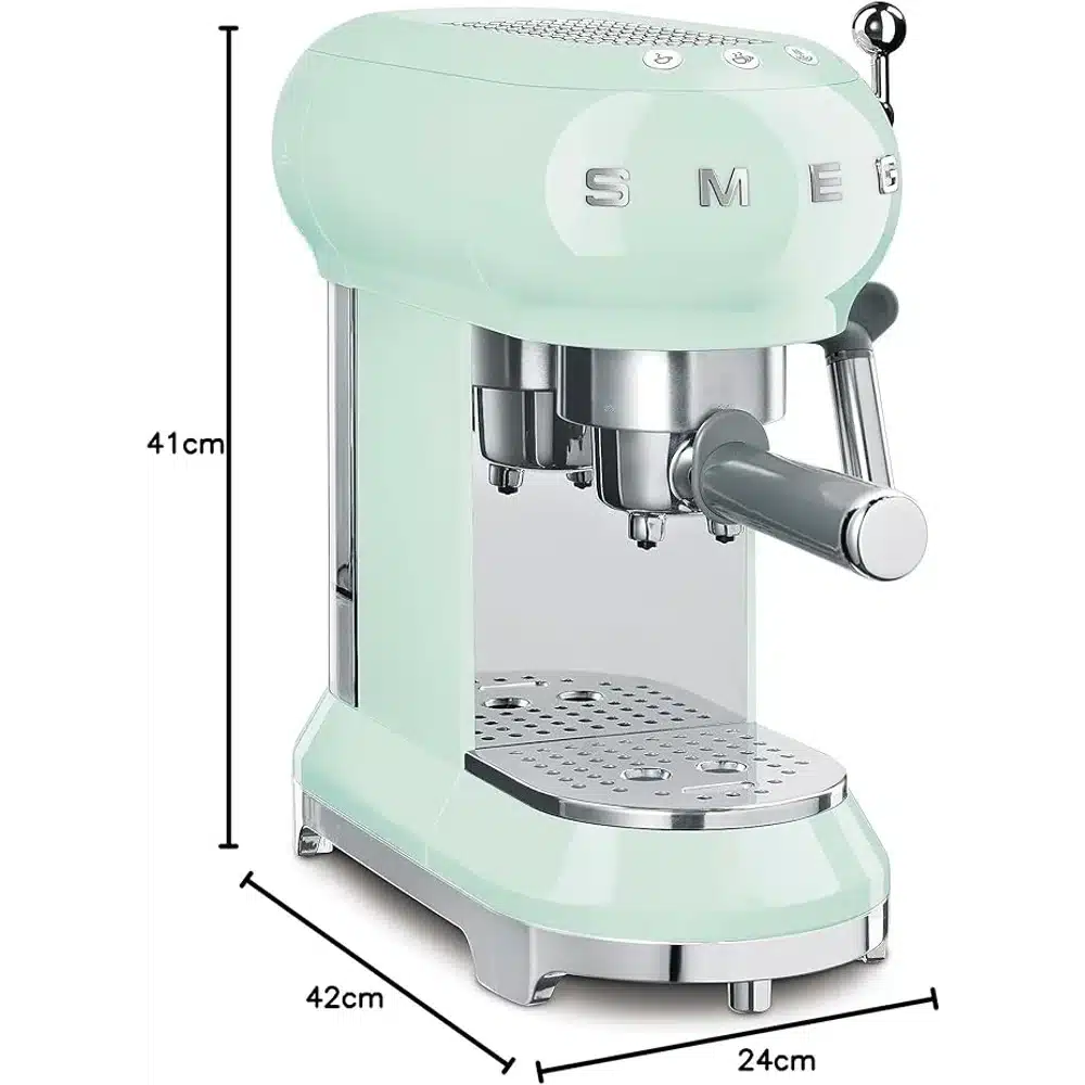 Smeg Retro Espresso Coffee Machine Pastel Green 15 Bar Pump with Steam Wand Compact Home Barista Maker 6 Smeg Retro Espresso Coffee Machine Pastel Green 15 Bar Pump with Steam Wand Compact Home Barista Maker - Image 6
